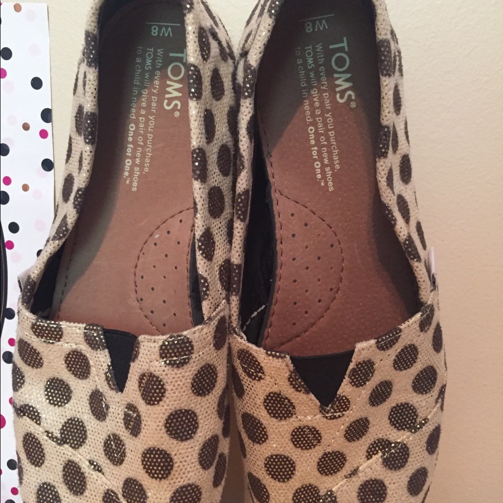 TOMS Polka Dot Brown size 8 - Picture 6 of 7